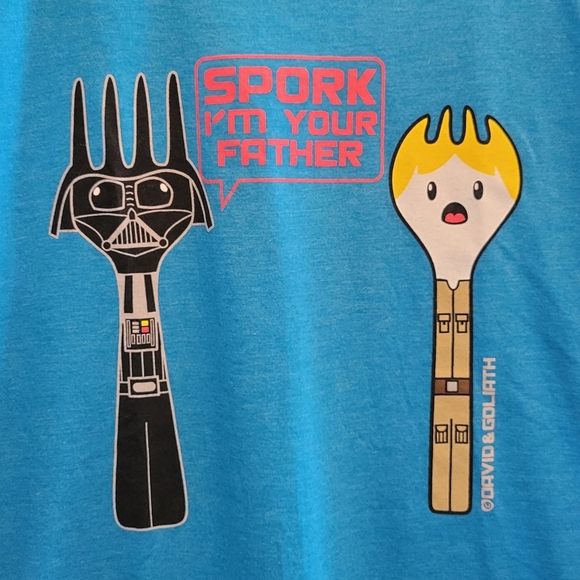 David & Goliath Spork Father Tee Shirt Medium - Picture 3 of 4